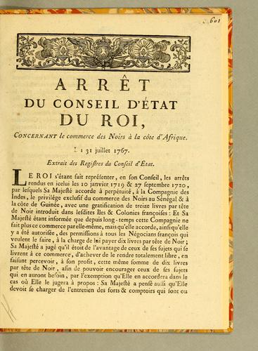 Arrêt du Conseil d'État du roi by France cover