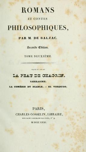 Romans et contes philosophiques by Honoré de Balzac cover