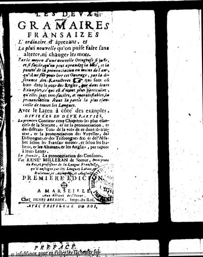 Les deux grammaires françaises by René Milleran cover