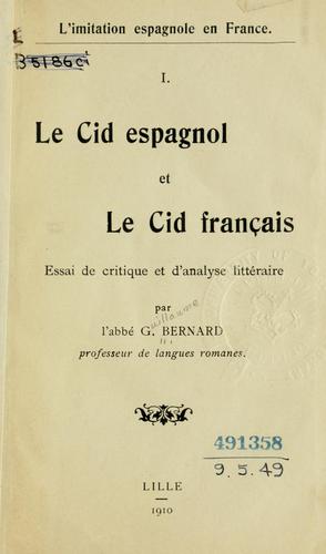 Le Cid espagnol et Le Cid français by Guillaume Bernard cover