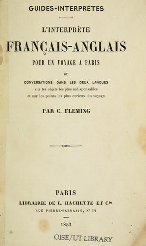 L'interprète français-anglais pour un voyage à Paris by C. Fleming cover