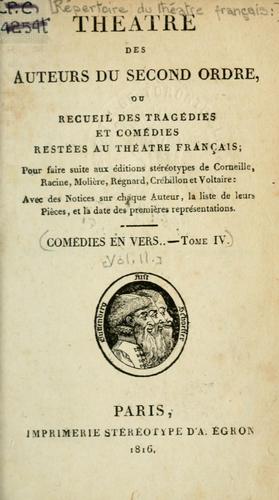 Répertoire du théâtre français, Théâtre des auteurs du second ordre by  cover