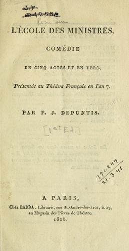 L'école des ministres by François Joseph Depuntis cover