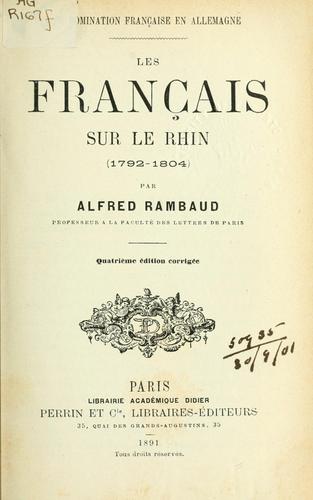 Les Français sur le Rhin by Alfred Rambaud cover