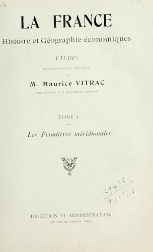 La France, histoire et géographie économiques by Maurice Vitrac cover