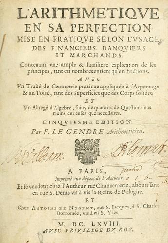 L'arithmetiqve en sa perfection mise en pratiqve selon l'vsage des financiers