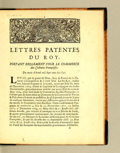 Lettres patentes du roy by France cover