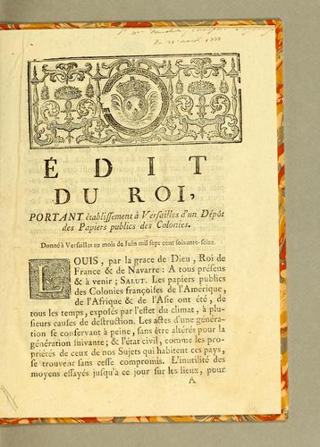 Edit (1777 Apr. 15) by France cover