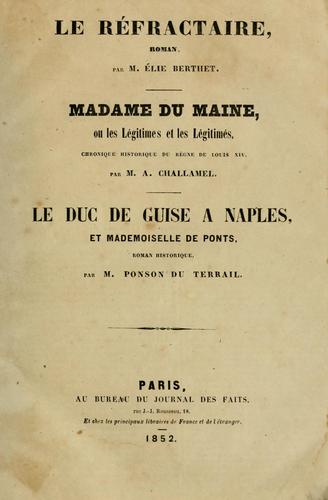 Le réfractaire by Élie Berthet cover