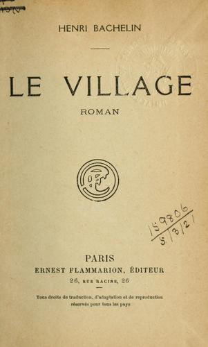 Le village by Henri Bachelin cover