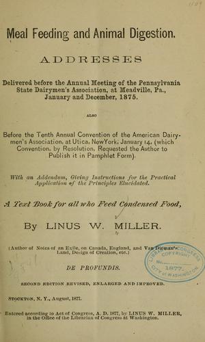 Meal feeding and animal digestion