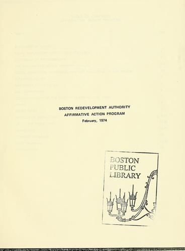 Boston redevelopment authority affirmative action program