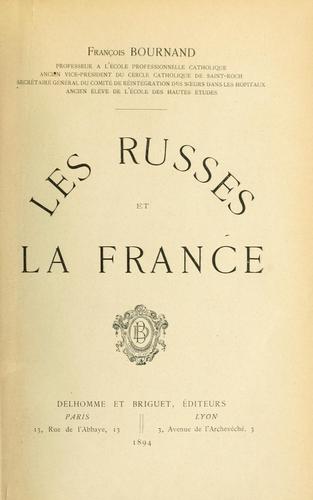 Les Russes et la France by François Bournand cover