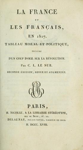La France et les français, en 1817 by Charles Louis Lesur cover