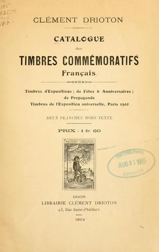 Catalogue des timbres commémoratifs, français by Clément Drioton cover