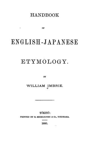 Handbook of English-Japanese etymology by William Imbrie cover