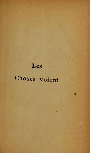 Les choses voient by Édouard Estaunié cover