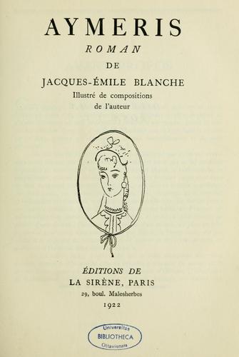 Aymeris by Jacques-Emile Blanche cover