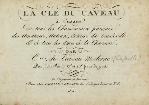 La clé du Caveau by Pierre Adolphe Capelle cover