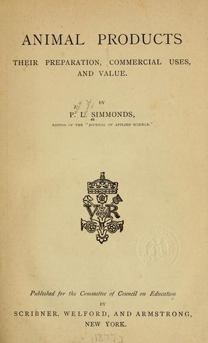 Animal products by Peter Lund Simmonds cover