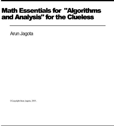 Math Essentials for Algorithms and Analysis for the Clueless