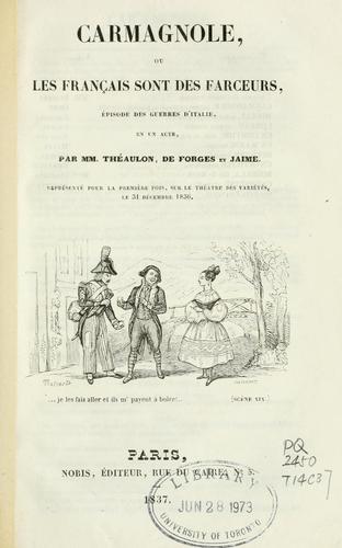 Carmagnole by Théaulon M. cover