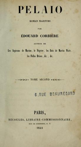 Pelaio, roman maritime by Edouard Corbière cover