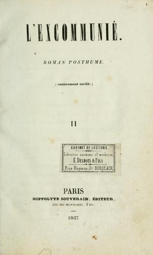 L' excommunié by Honoré de Balzac cover
