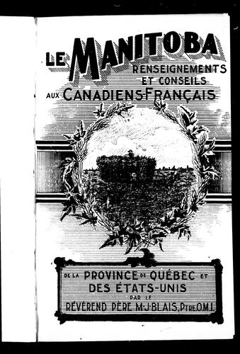 Le Manitoba by M. J. Blais cover