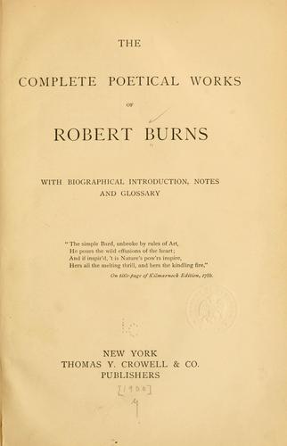 The complete poetical works of Robert Burns