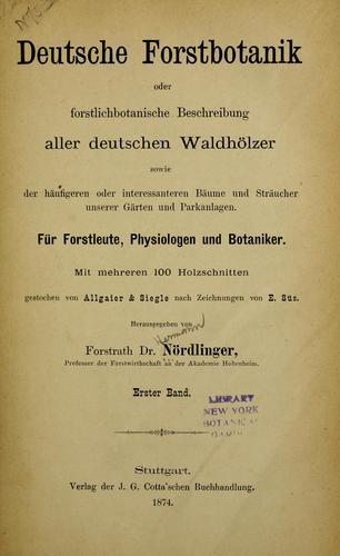 Deutsche Forstbotanik by Hermann von Nördlinger cover
