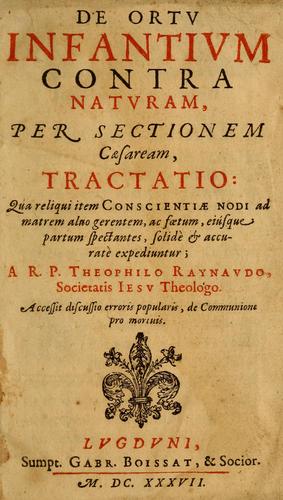 De ortu infantium contra naturam, per sectionem Caesaream