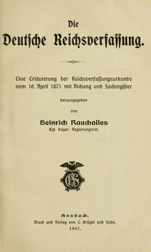 Deutsche Reichsverfassung by  cover