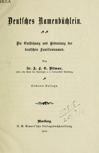 Deutsches Namenbüchlein by A. F. C. Vilmar cover