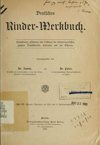 Deutsches Rinder-Merkbuch by Eberhard Ramm cover