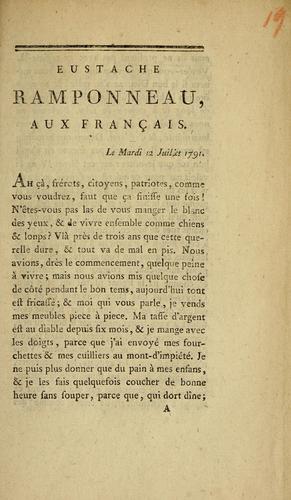 Eustache Ramponneau, aux Français by Eustache Ramponneau cover