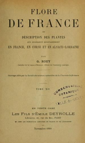 Flore de France by Georges Rouy, Julien Foucaud, Société des sciences naturelles de la cover