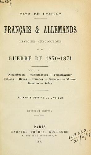 Français [et] Allemands by Dick de Lonlay cover