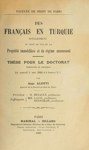 Des Français en Turquie by Ange Aliotti cover
