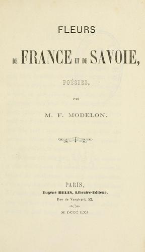 Fleurs de France et de Savoie by F. Modelon cover