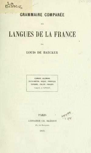Grammaire comparée del langues de la France