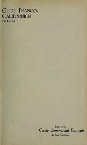 Guide Franco-Californien, 1931-1932