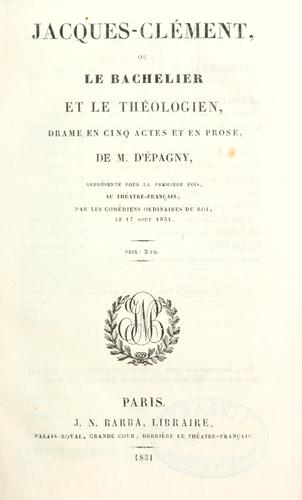Jacques-Clément by Jean Baptiste Rose Bonaventure Violet d' Épagny cover