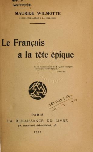 Le français a la tête épique by Wilmotte, Maurice cover