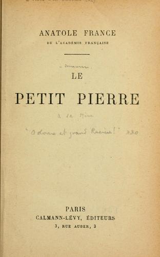 Le petit Pierre by Anatole France cover