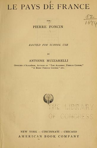Le pays de France by Pierre François Charles Foncin cover