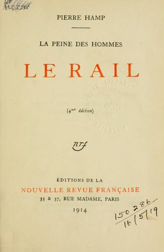 La peine des hommes by Pierre Hamp cover