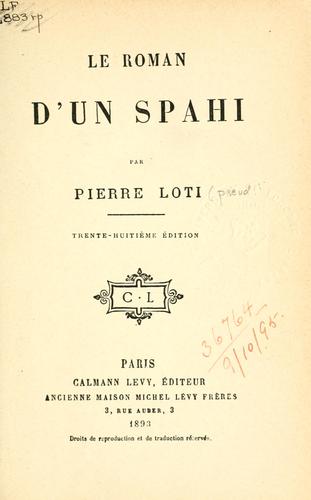 Le roman d'un spahi by Pierre Loti cover