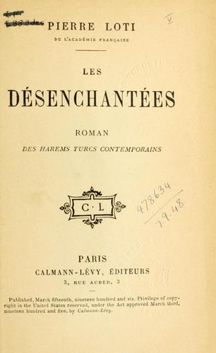 Les désenchantées by Pierre Loti cover