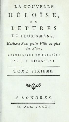 La nouvelle Héloïse by Jean-Jacques Rousseau cover